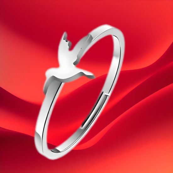 Imagen de  1 Anillo ACERO Fino Colibri Del. M3D Ajustable Acero Color Plata Alta  Durabilidad LOPI/$