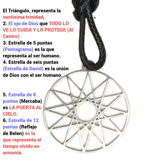 Imagen de Estrella de 12 Picos o Estrella de Dios Poderoso y + Completo Simbolo de Protección Dije Curado e Intensionado de Acero Inoxidable Uso Rudo en  Collar AJUSTABLE LOPI/$