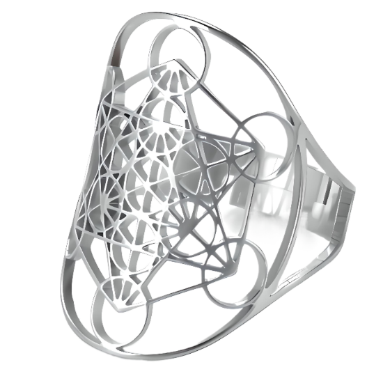 Imagen de  1 Anillo Grande Acero Inoxidable ARCANGEL METATRON Curado  Ajustable Acero Color Plata Alta  Durabilidad LOPI/$