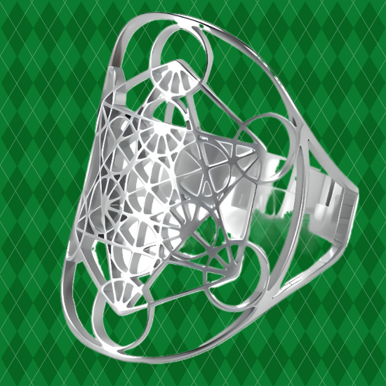 Imagen de  1 Anillo Grande Acero Inoxidable ARCANGEL METATRON Curado  Ajustable Acero Color Plata Alta  Durabilidad LOPI/$
