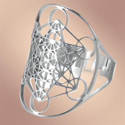 Imagen de  1 Anillo Grande Acero Inoxidable ARCANGEL METATRON Curado  Ajustable Acero Color Plata Alta  Durabilidad LOPI/$