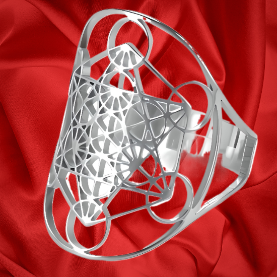 Imagen de  1 Anillo Grande Acero Inoxidable ARCANGEL METATRON Curado  Ajustable Acero Color Plata Alta  Durabilidad LOPI/$