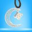 Imagen de 1 Dije Nudo de bruja F 16x16mm Acero CURADO en Luna Color Plata 41X31cmm Collar 45+5cm Largo  LOPI/$-copiar