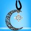 Imagen de 1 Dije Nudo de Bruja M2Cz 15x15mm CURADO y Para USO RUDO en Luna Color Negro 41X31cmm Collar 45+5cm Largo  LOPI/$