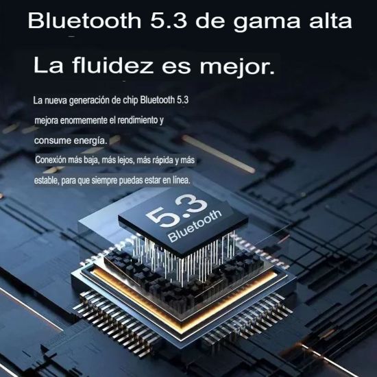 Imagen de Audífonos auriculares inalámbricos blanco Bluetooth micrófono LED pantalla pantalla sonido luz