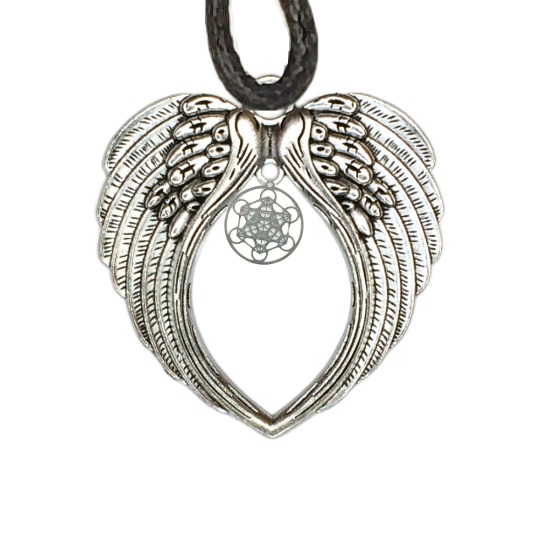 Imagen de 1 Dije Arcangel Metatron 20x20mm Acero en Alas de Angel 60x80mm Poderoso Simbolo de Proteccion CURADO y Para USO RUDO en Collar 45+5cm Largo  Ajustable LOPI/$