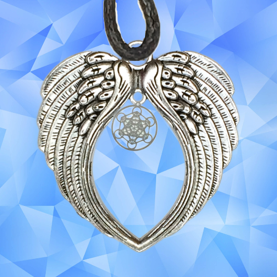 Imagen de 1 Dije Arcangel Metatron 20x20mm Acero en Alas de Angel 60x80mm Poderoso Simbolo de Proteccion CURADO y Para USO RUDO en Collar 45+5cm Largo  Ajustable LOPI/$