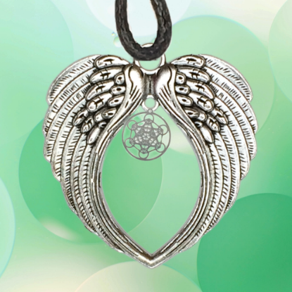 Imagen de 1 Dije Arcangel Metatron 20x20mm Acero en Alas de Angel 60x80mm Poderoso Simbolo de Proteccion CURADO y Para USO RUDO en Collar 45+5cm Largo  Ajustable LOPI/$