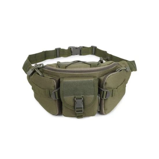 Imagen de Cangurera bolso mochila táctica verde moto pecho táctico resistente desgaste ciclismo riñonera