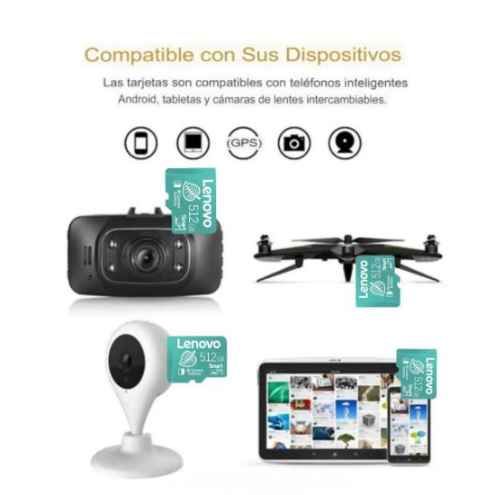 Imagen de Lenovo tarjeta memoria Micro TF SD alta velocidad 512GB usb Ps5 gamer