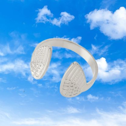 Imagen de  1 Anillo ALAS DE ANGEL o ALAS DIVINAS VERTICALES c. Plata PODEROSO SIMBOLO DE PROTECCION Acero Inoxidable Curado  Ajustable Acero Color Plata Alta  Durabilidad LOPI/$