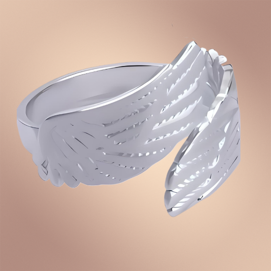 Imagen de  1 Anillo ABRAZO DE ALAS DE ANGEL o ALAS DIVINAS  c. Plata PODEROSO SIMBOLO DE PROTECCION Acero Inoxidable Curado  Ajustable Acero Color Plata Alta  Durabilidad LOPI/$