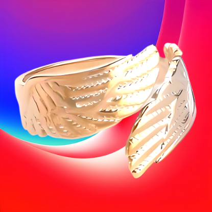 Imagen de  1 Anillo ABRAZO DE ALAS DE ANGEL o ALAS DIVINAS  C. Dorado PODEROSO SIMBOLO DE PROTECCION Acero Inoxidable Curado  Ajustable Acero  Alta  Durabilidad LOPI/$