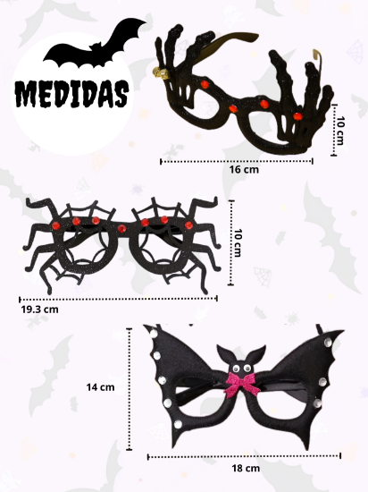 Imagen de 12 Antifaces para fiesta Halloween