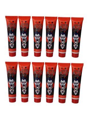 Imagen de 6 Tubos de Sangre Falsa para maquillajes, heridas falsas, hipoalergénico.