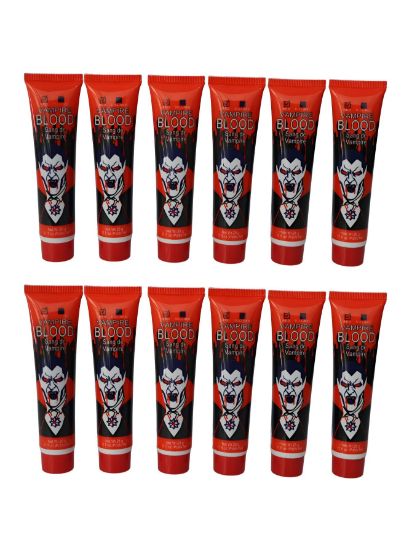 Imagen de 6 Tubos de Sangre Falsa para maquillajes, heridas falsas, hipoalergénico.