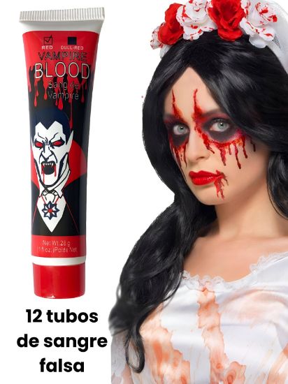 Imagen de 6 Tubos de Sangre Falsa para maquillajes, heridas falsas, hipoalergénico.