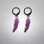 Imagen de 1 Par de Plumas Moradas Acero Etnicas Medianas en Arracaditas Acero Color Negro Alta Durabilidad LOPI/$
