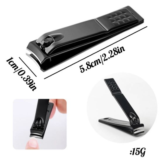 Imagen de Juego cortaúñas acero inoxidable herramientas manicura diseño biónico tijeras pedicura negro
