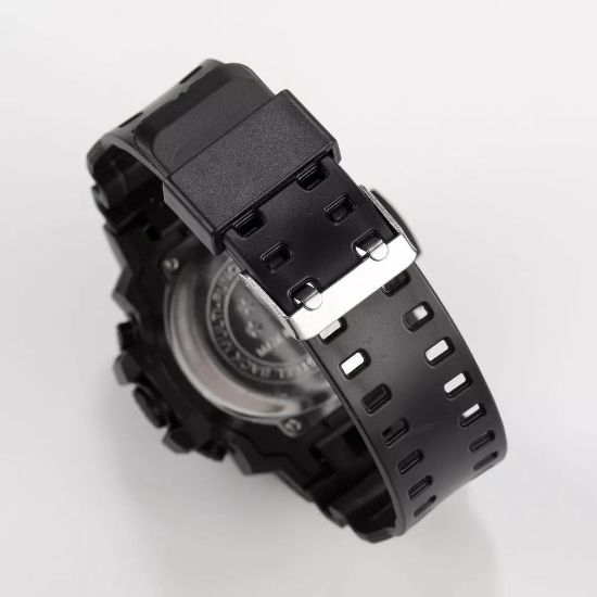 Imagen de Reloj Digital LED rojo deporte electrónico multifunción táctico negro sumergible agua pulsera