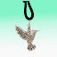 Imagen de 1 Dije Colibri M3 Grande 40x35mm Acero Color Plata  Alta Durabilidad Simbolo de Gran Amor en Collar Piel 45+5cm Largo  Ajustable LOPI/$