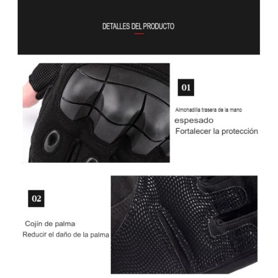 Imagen de GUANTES SIN DEDOS TÁCTICOS NEGRO MOTO DEPORTE AUTO MILITAR TELA EXTREMO PROTECCIÓN GOTCHA CARRERAS