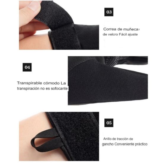 Imagen de GUANTES SIN DEDOS TÁCTICOS NEGRO MOTO DEPORTE AUTO MILITAR TELA EXTREMO PROTECCIÓN GOTCHA CARRERAS