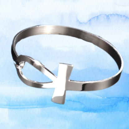 Imagen de 1 Brazalete Acero Inoxidable Cruz Egipcia o Llave de la Vida  Poderosa Proteccion CURADA Ajustable Alta Durabilidad de Uso Rudo LOPI/$