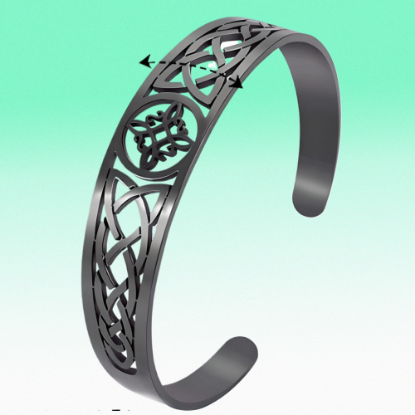Imagen de 1 Brazalete CURADO Ajustable de ACERO Nudo de Bruja M2 Color Negro Espesor de 2 mm Alta Durabilidad para Uso Rudo LOPI/$ 