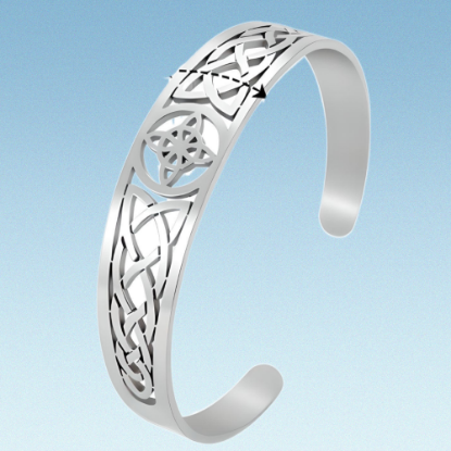 Imagen de 1 Brazalete CURADO Ajustable de ACERO Nudo de Bruja M3 Color Plata Espesor de 2 mm Alta Durabilidad para Uso Rudo LOPI/$