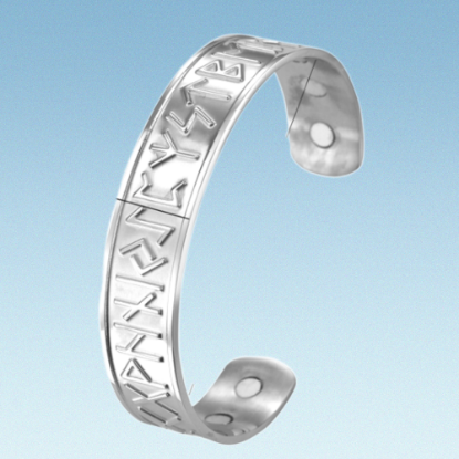 Imagen de 1 Brazalete Vikingo Poderosas Runas 3D Protectoras CURADO Ajustable de ACERO  C. Plata Talisman Protector X Excelencia Alta Durabilidad de Uso Rudo LOPI/$