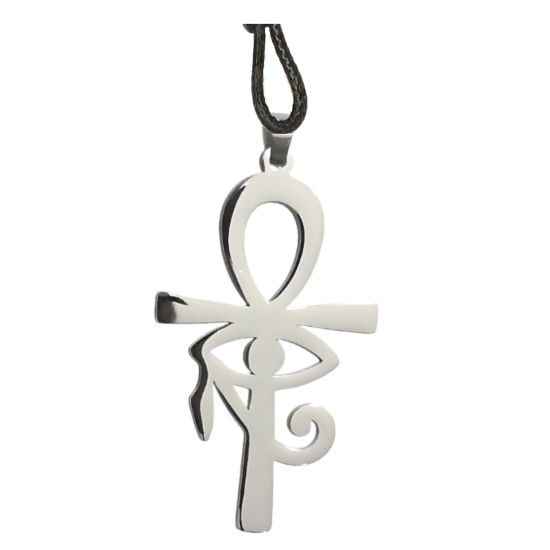 Imagen de 1 Dije Ojo Horus +  Preciosa Cruz Egipcia o Llave de la Vida Grande o ANk o Anj  ACERO NOXIDABLE Poderosa Proteccion CURADA Talisman Protector X Excelencia Alta Durabilidad de Uso Rudo LOPI/$