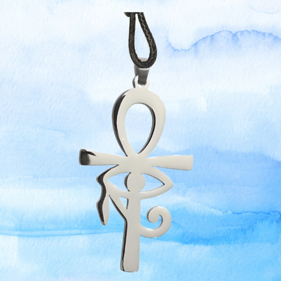 Imagen de 1 Dije Ojo Horus +  Preciosa Cruz Egipcia o Llave de la Vida Grande o ANk o Anj  ACERO NOXIDABLE Poderosa Proteccion CURADA Talisman Protector X Excelencia Alta Durabilidad de Uso Rudo LOPI/$