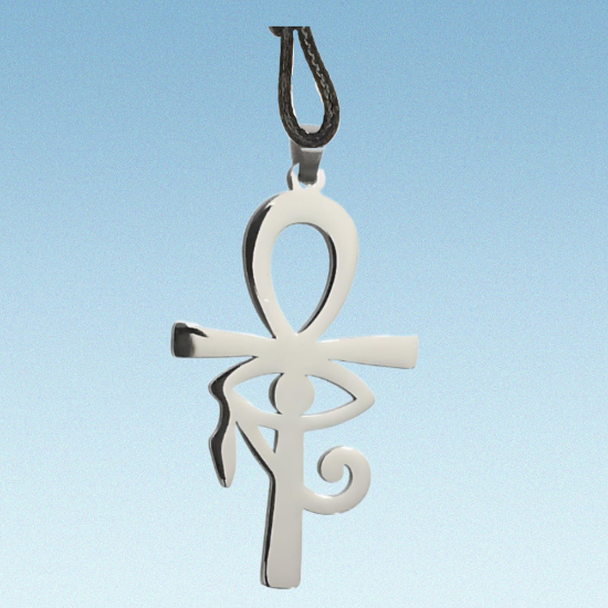 Imagen de 1 Dije Ojo Horus +  Preciosa Cruz Egipcia o Llave de la Vida Grande o ANk o Anj  ACERO NOXIDABLE Poderosa Proteccion CURADA Talisman Protector X Excelencia Alta Durabilidad de Uso Rudo LOPI/$