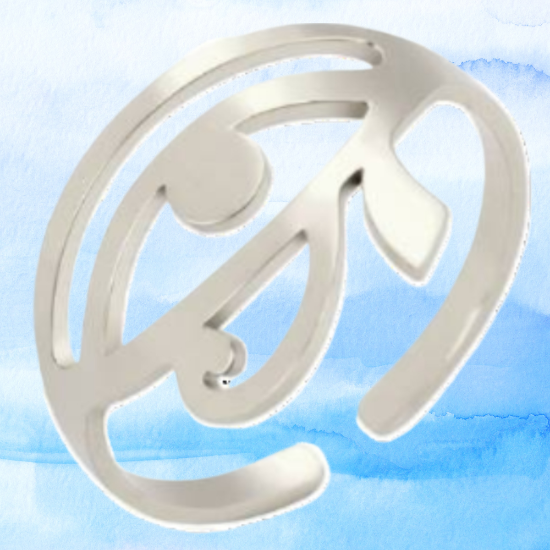 Imagen de 1 Anillo Acero Inoxidable Ojo Horus mediano M1 AJUSTABLE CURADO Talisman Protector X Excelencia Alta Durabilidad de Uso Rudo LOPI/$