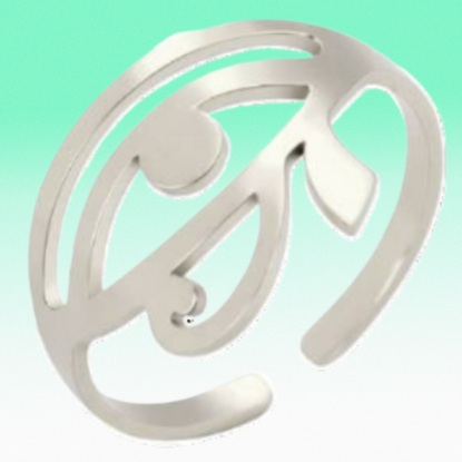 Imagen de 1 Anillo Acero Inoxidable Ojo Horus mediano M1 AJUSTABLE CURADO Talisman Protector X Excelencia Alta Durabilidad de Uso Rudo LOPI/$