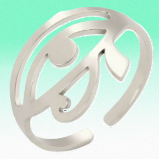 Imagen de 1 Anillo Acero Inoxidable Ojo Horus mediano M1 AJUSTABLE CURADO Talisman Protector X Excelencia Alta Durabilidad de Uso Rudo LOPI/$