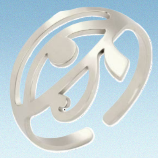 Imagen de 1 Anillo Acero Inoxidable Ojo Horus mediano M1 AJUSTABLE CURADO Talisman Protector X Excelencia Alta Durabilidad de Uso Rudo LOPI/$