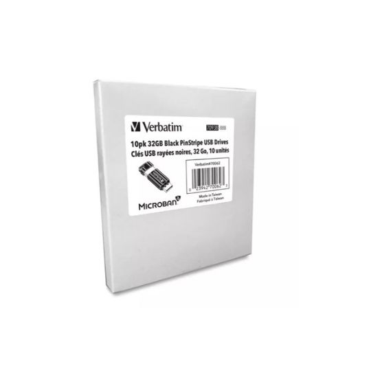 Imagen de Memoria Verbatim Pinstripe 32gb 3.1 Paquete C/10 Piezas