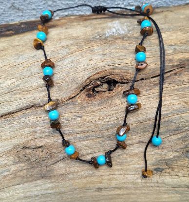 Imagen de LAZ-MONT Collar ojo de tigre chip  