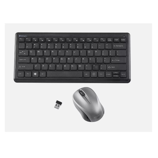 Imagen de Combo Inalambrico de Teclado Compacto y Mouse Silenciosos Verbatim 70739