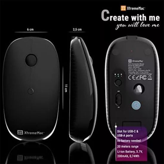 Imagen de Mouse Inalámbrico De Conexión Múltiple Usb-c Usb-a Verbatim XWHALM13