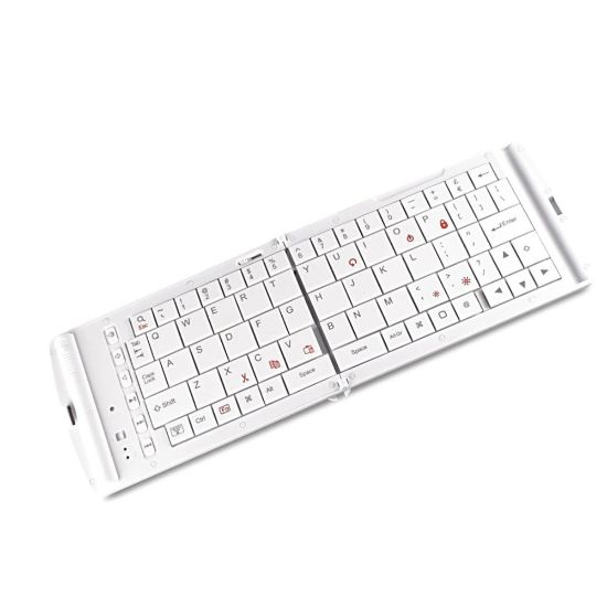 Imagen de Teclado Bluetooth Inalámbrico Portátil Plegable Blanco 97872