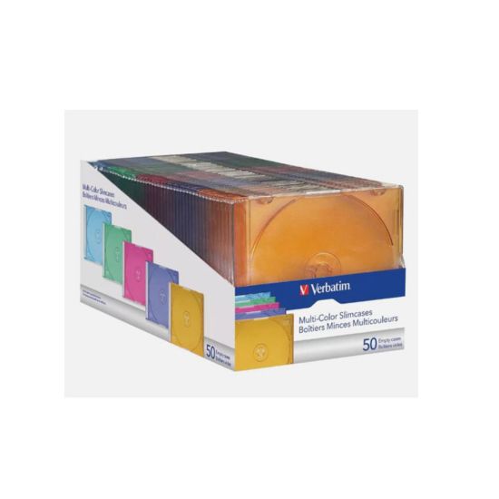 Imagen de Paquete de 50 Estuches De Colores Para CD/DVD Verbatim