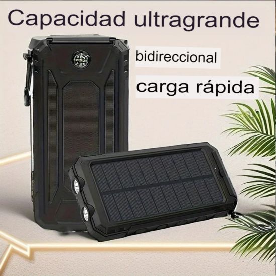 Imagen de Banco de energía Solar verde recargable pesca energía respaldo portátil aire libre 100000mAh