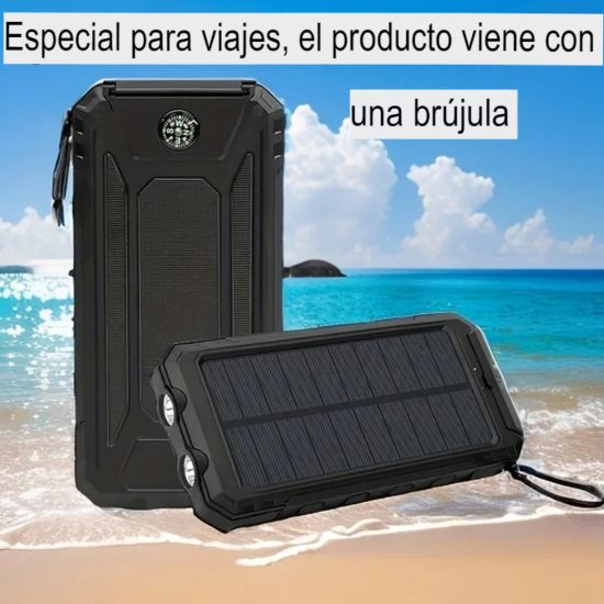 Imagen de Banco de energía Solar verde recargable pesca energía respaldo portátil aire libre 100000mAh