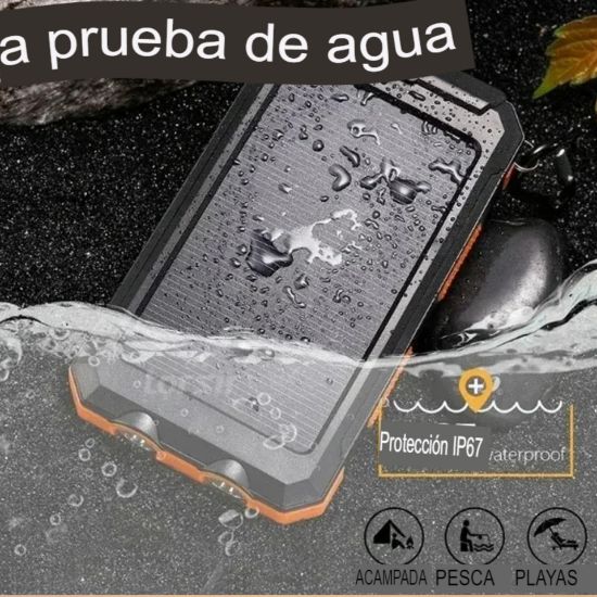 Imagen de Banco de energía Solar verde recargable pesca energía respaldo portátil aire libre 100000mAh
