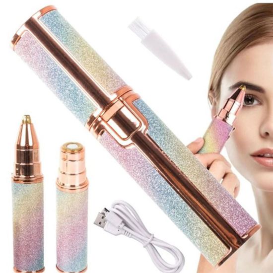 Imagen de Depiladora Facial Eléctrica Y Recortador De Cejas Recargable Flawlbss Arcoiris