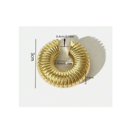 Imagen de Ear Cuff / Brazalete De Oídos Dorado Chunky Grande