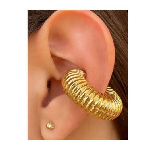 Imagen de Ear Cuff / Brazalete De Oídos Dorado Chunky Grande